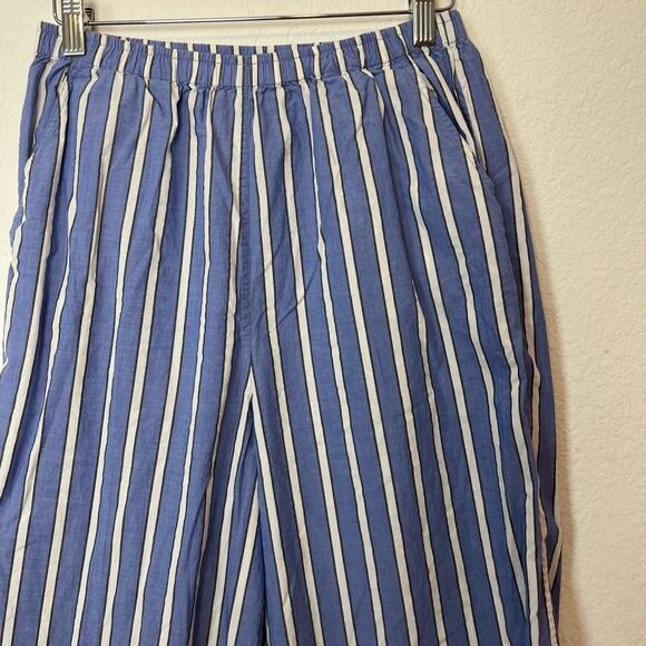 Lunya Blue Striped Wide Leg Airy Sleepwear Pajama Pants Women's Size Small - Picture 3 of 7